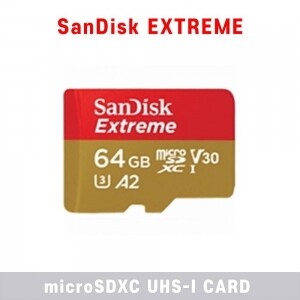 ﻿샌디스크 익스트림 마이크로SDXC 64GB (4K 영상촬영용)