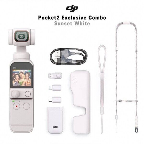DJI스토어 드론뷰,DJI 오즈모 포켓2 화이트 익스클루시브 콤보 선셋화이트 Pocket2 Exclusive Combo Sunset White
